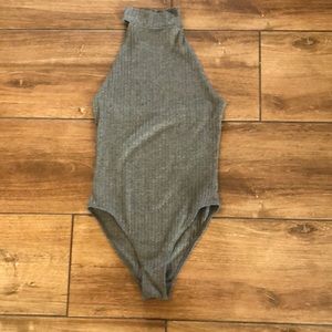 Backless mock neck body suit